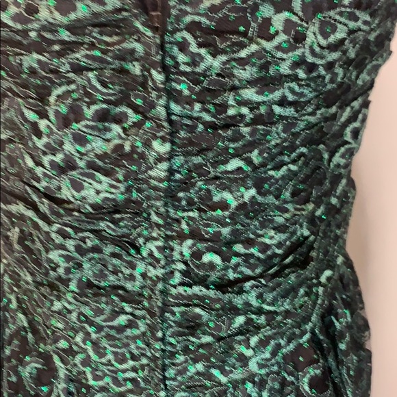 Vintage  Whimsigoth Fairycore Sparkly Green Lace Dress Size XS - Picture 5 of 6